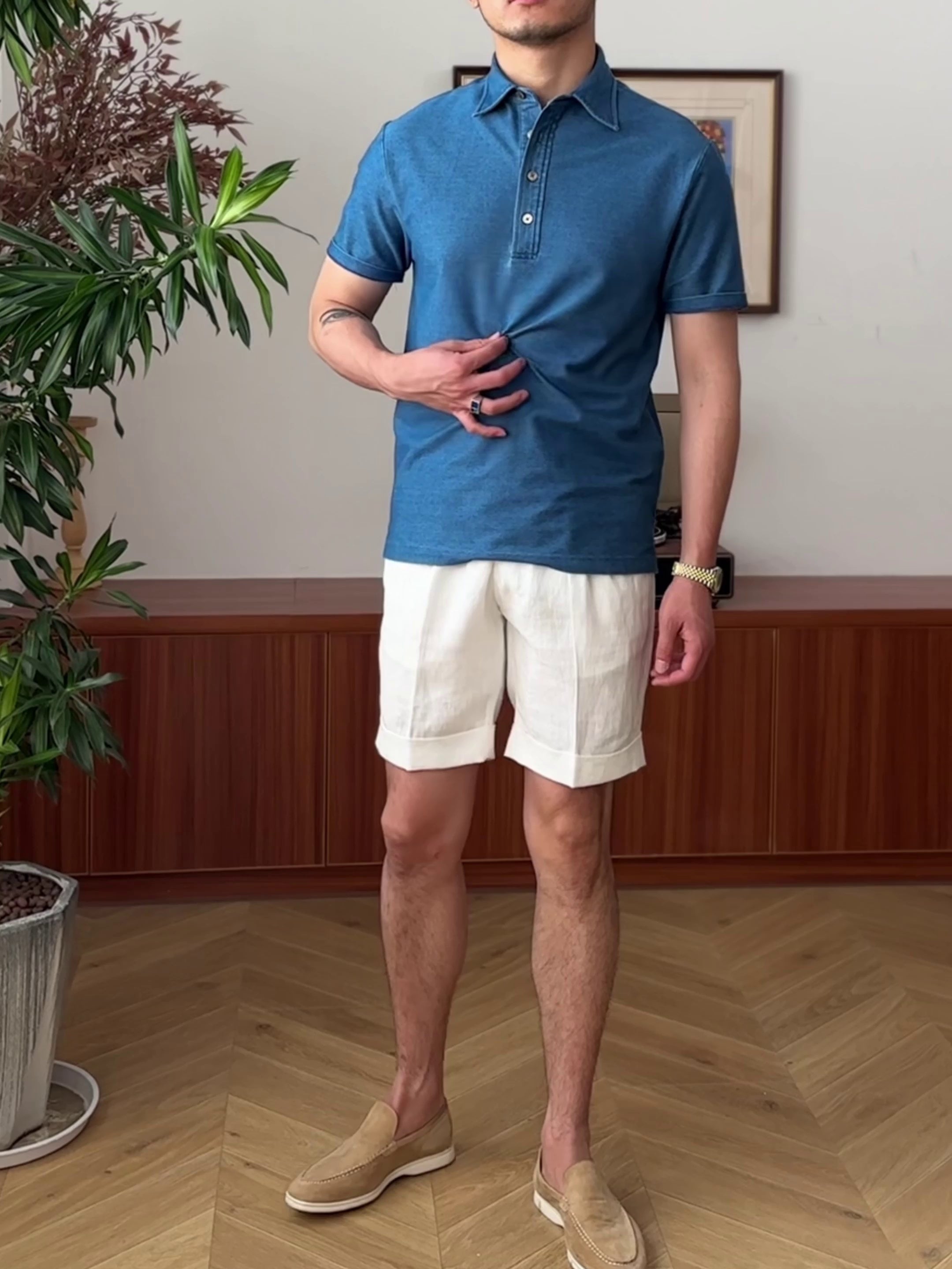 Polo męskie z guzikami z krótkim rękawem | Farnwood